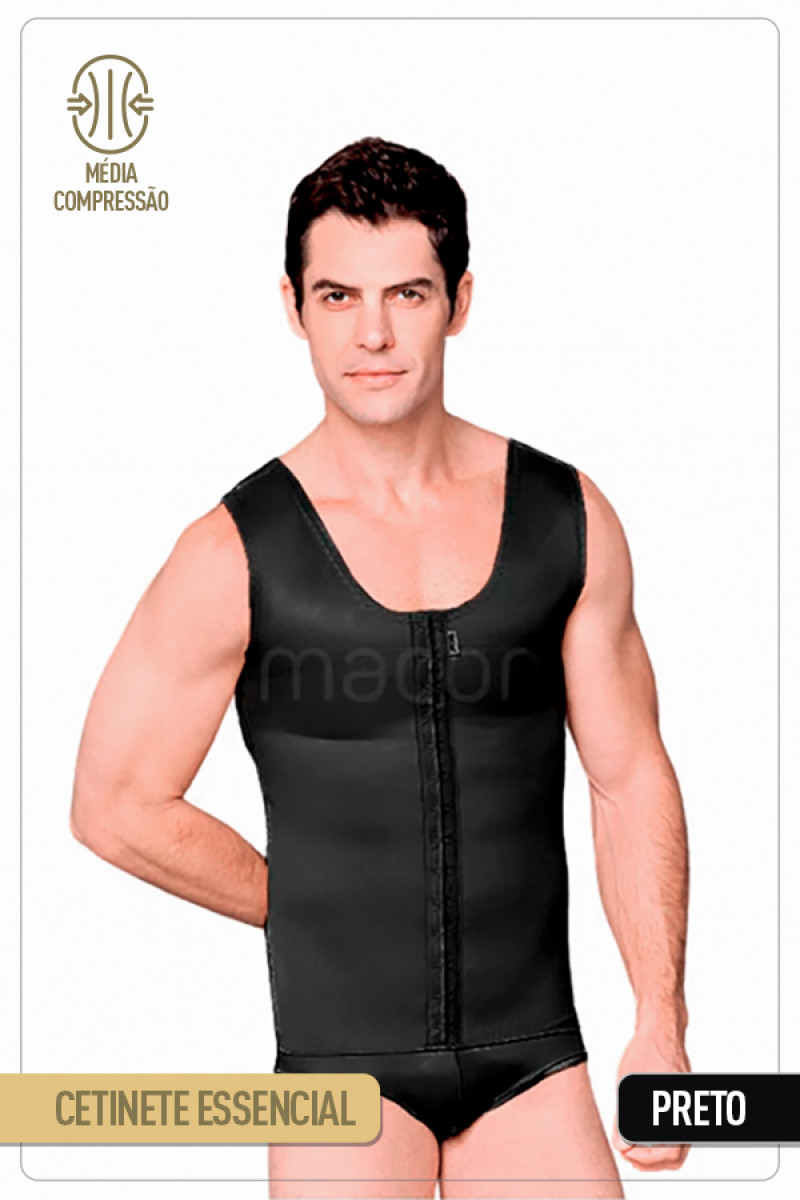 Cinta masculina com colchetes, sem pernas - 2068B PRETO