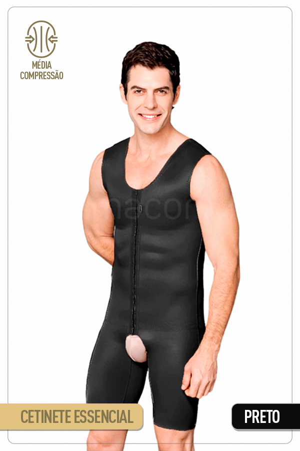 Cinta masculina com colchetes, com pernas - 2069B PRETO