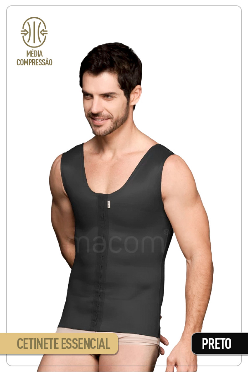 Colete masculino longo - 2070L PRETO