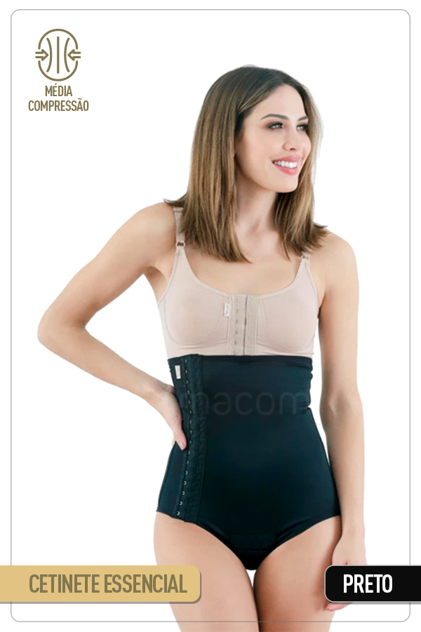 Cinta abdominal com fechamento lateral - 2003 PRETO ESS