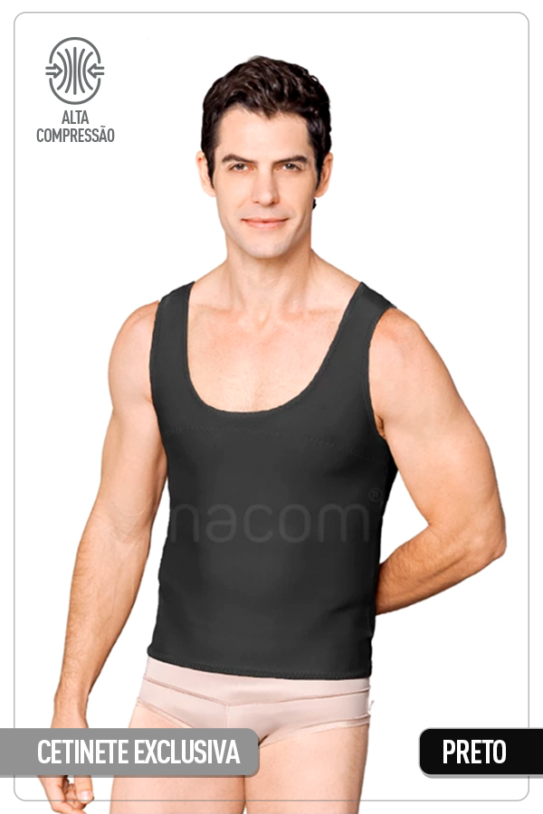 Colete postural masculino 2071 - PRETO