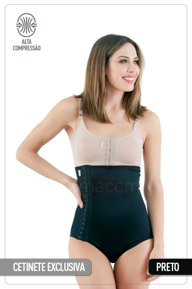 Cinta abdominal com fechamento lateral - 2003 PRETO EXC